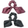 2 Haargummis »Scrunchies« mit Schleife - Tchibo - Braun Polyester 1x  unisex