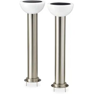 2 LED-Solarleuchten - Tchibo - Silber Polyethylen   unisex