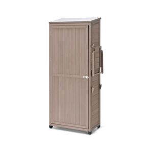 Grosser Gartenschrank »Jonte« mit hochklappbarem Seitenregal - Tchibo - Silber Holz Grau  unisex