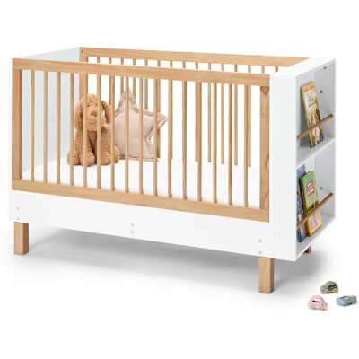 Tchibo - Babybett »Leira« mit integriertem Bücherregal - 135,5x65,8x90cm - braun - Tchibo - Babybett »Leira« mit integriertem Bücherregal - 135,5x65,8x90cm - braun -