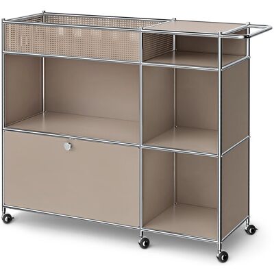 Tchibo - Barwagen Metall »Cn3« mit Klappenfach - 126,5x40x101,5cm - taupe - Tchibo - Barwagen Metall »Cn3« mit Klappenfach - 126,5x40x101,5cm - taupe -