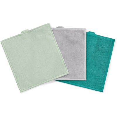 Tchibo - 3 Kosmetiktücher aus Microfaser - grau Tchibo - 3 Kosmetiktücher aus Microfaser - grau
