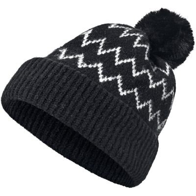 Tchibo - Strickmütze mit Bommel - schwarz Tchibo - Strickmütze mit Bommel - schwarz