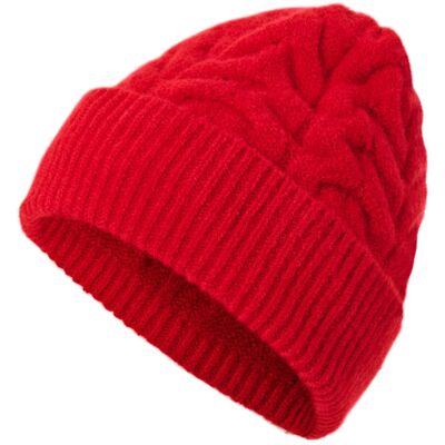 Tchibo - Strickmütze mit Zopfmuster - rot Tchibo - Strickmütze mit Zopfmuster - rot