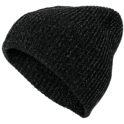 Tchibo - Glitzernde Strickmütze aus Viskose-Mix - schwarz Tchibo - Glitzernde Strickmütze aus Viskose-Mix - schwarz