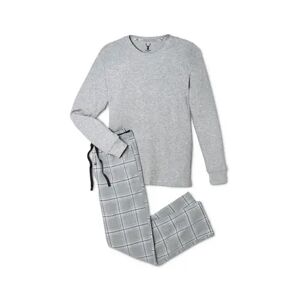 Tchibo - Pyjama mit Flanellhose - Hellgrau/Meliert - 100% Baumwolle - Gr.: L Baumwolle  L (52/54) male
