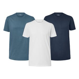 Tchibo - 3 T-Shirts mit Rundhalsausschnitt - Blau - Gr.: M Baumwolle 1x M male