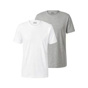 Tchibo - 2 T-Shirts mit Rundhalsausschnitt - Weiss/Meliert - 100% Baumwolle - Gr.: M Baumwolle 1x M male