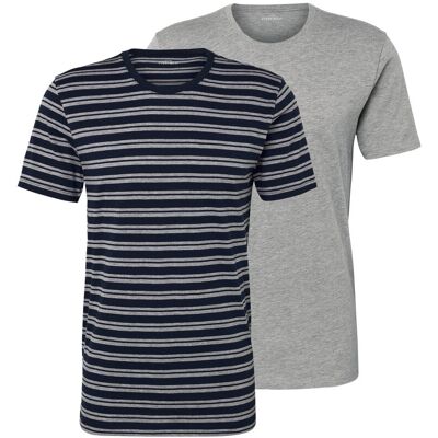 Tchibo - 2 T-Shirts - Herren - Gr. 4XL - hellgrau/gestreift Tchibo - 2 T-Shirts - Herren - Gr. 4XL - hellgrau/gestreift