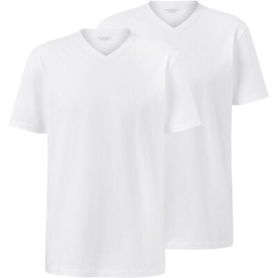Tchibo - 2 T-Shirts mit V-Ausschnitt - Herren - Gr. S - weiss Tchibo - 2 T-Shirts mit V-Ausschnitt - Herren - Gr. S - weiss