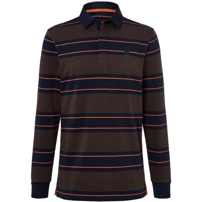 Tchibo - Langarm-Poloshirt - Herren - Gr. S - orange/gestreift Tchibo - Langarm-Poloshirt - Herren - Gr. S - orange/gestreift