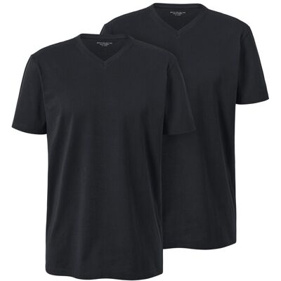 Tchibo - 2 T-Shirts mit V-Ausschnitt - Herren - Gr. 4XL - schwarz Tchibo - 2 T-Shirts mit V-Ausschnitt - Herren - Gr. 4XL - schwarz