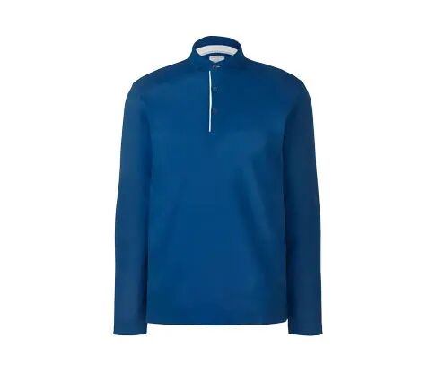 Tchibo - Langarm-Poloshirt Blau - 100% Baumwolle - Gr.: L Baumwolle Blau L