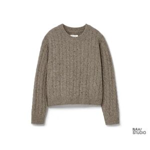 Tchibo - NAH/STUDIO Zopfmuster-Pullover   recycelter Cashmere und Merinowolle - Hazelnut Melange - 100% Baumwolle - Gr.: XS Baumwolle  XS 32/34 female