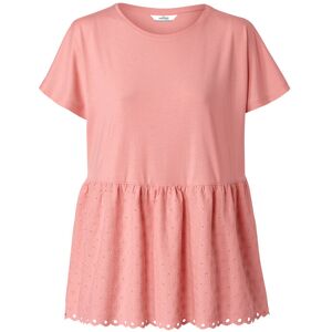 Tchibo - Shirt im Materialmix mit Stickerei - Damen - Gr. M - koralle Tchibo - Shirt im Materialmix mit Stickerei - Damen - Gr. M - koralle