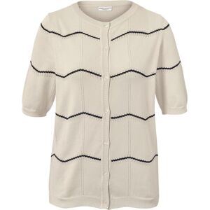 Feinstrick-Cardigan mit Ajour-Muster - Damen - Gr. M - dunkelblau/gestreift Feinstrick-Cardigan mit Ajour-Muster - Damen - Gr. M - dunkelblau/gestreift