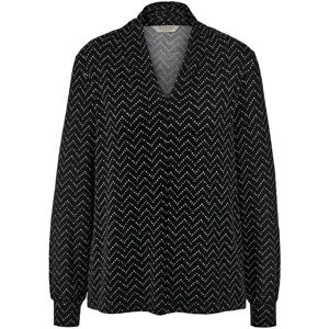 Tchibo - Langarmshirt mit V-Ausschnitt - Damen - Gr. S - schwarz/print Tchibo - Langarmshirt mit V-Ausschnitt - Damen - Gr. S - schwarz/print