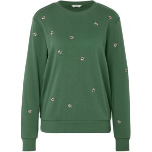 Tchibo - Besticktes Sweatshirt - Damen - Gr. XXL - dunkelgrün/geblümt Tchibo - Besticktes Sweatshirt - Damen - Gr. XXL - dunkelgrün/geblümt