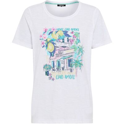 Tchibo - Olsen T-Shirt mit Placement-Print - Damen - Gr. 46 - weiss Tchibo - Olsen T-Shirt mit Placement-Print - Damen - Gr. 46 - weiss