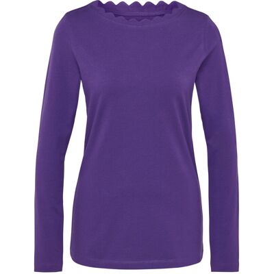 Tchibo - Shirt mit Wellenkante - Damen - Gr. S - lila Tchibo - Shirt mit Wellenkante - Damen - Gr. S - lila