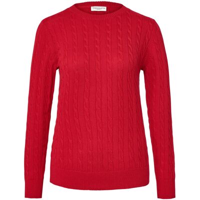 Tchibo - Zopfstrickpullover - Damen - Gr. S - rot Tchibo - Zopfstrickpullover - Damen - Gr. S - rot
