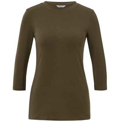 Tchibo - Shirt mit 3/4-Arm - Damen - Gr. M - khaki Tchibo - Shirt mit 3/4-Arm - Damen - Gr. M - khaki