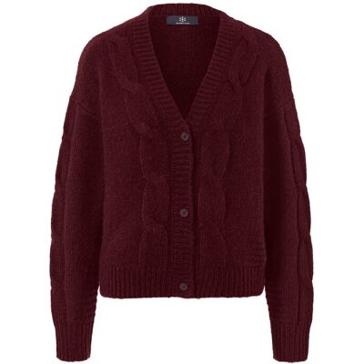 Tchibo - Strickjacke mit Zopfmuster - Damen - Gr. M - dunkelrot Tchibo - Strickjacke mit Zopfmuster - Damen - Gr. M - dunkelrot