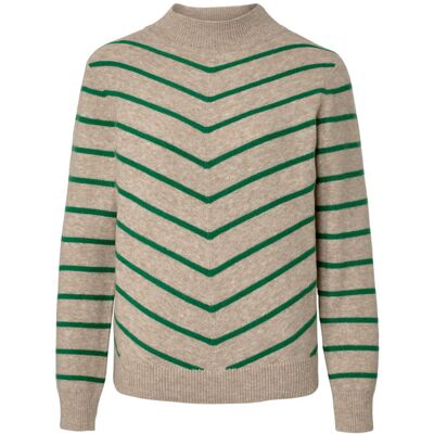 Tchibo - Gestreifter Strickpullover mit Stehkragen - Damen - Gr. S - beige/gestreift Tchibo - Gestreifter Strickpullover mit Stehkragen - Damen - Gr. S - beige/gestreift