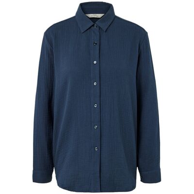 Tchibo - Musselin-Bluse - Damen - Gr. 44 - dunkelblau Tchibo - Musselin-Bluse - Damen - Gr. 44 - dunkelblau