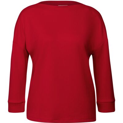 Street One T-Shirt mit Rippdetail - Damen - Gr. 44 - rot Street One T-Shirt mit Rippdetail - Damen - Gr. 44 - rot