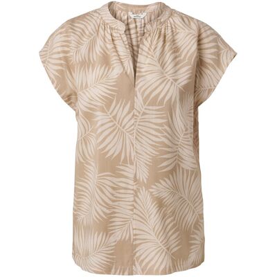 Tchibo - Bedruckte Kurzarmbluse - Damen - Gr. 38 - beige/print Tchibo - Bedruckte Kurzarmbluse - Damen - Gr. 38 - beige/print