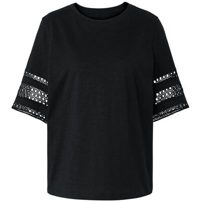 Tchibo - Shirt mit Stickerei - Damen - Gr. S - schwarz Tchibo - Shirt mit Stickerei - Damen - Gr. S - schwarz
