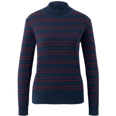 Tchibo - Feinstrickpullover mit Zopfmuster - Damen - Gr. XXL - dunkelblau/gestreift Tchibo - Feinstrickpullover mit Zopfmuster - Damen - Gr. XXL - dunkelblau/gestreift