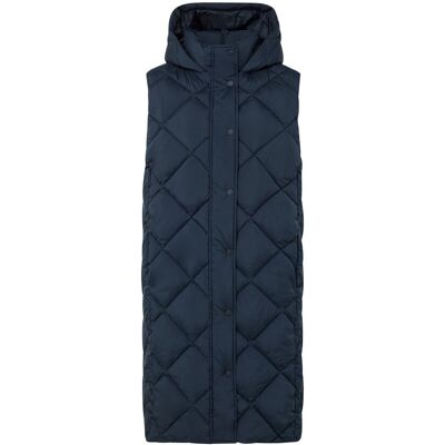 Tchibo - Lange Steppweste mit Kapuze - Damen - Gr. 36 - dunkelblau Tchibo - Lange Steppweste mit Kapuze - Damen - Gr. 36 - dunkelblau