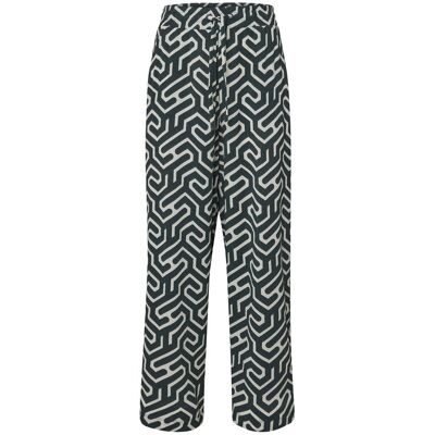 Tchibo - Bedruckte Schlupfhose in Crinkle-Optik - Damen - Gr. 46 - dunkelgrün Tchibo - Bedruckte Schlupfhose in Crinkle-Optik - Damen - Gr. 46 - dunkelgrün