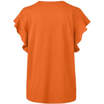 Tchibo - Shirt mit Volant - Damen - Gr. XL - orange Tchibo - Shirt mit Volant - Damen - Gr. XL - orange