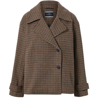 Tchibo - Karierte Jacke mit Wolle - Damen - Gr. 44 - dunkelblau/kariert Tchibo - Karierte Jacke mit Wolle - Damen - Gr. 44 - dunkelblau/kariert