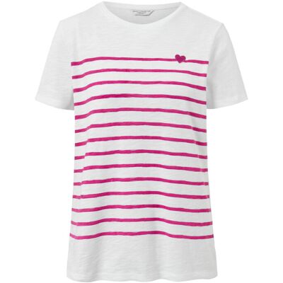 Tchibo - T-Shirt mit Streifen - Damen - Gr. XL - creme/gestreift Tchibo - T-Shirt mit Streifen - Damen - Gr. XL - creme/gestreift