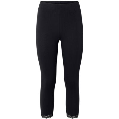Tchibo - 3/4-Leggings mit Spitzenborte - Damen - Gr. XXL - schwarz Tchibo - 3/4-Leggings mit Spitzenborte - Damen - Gr. XXL - schwarz