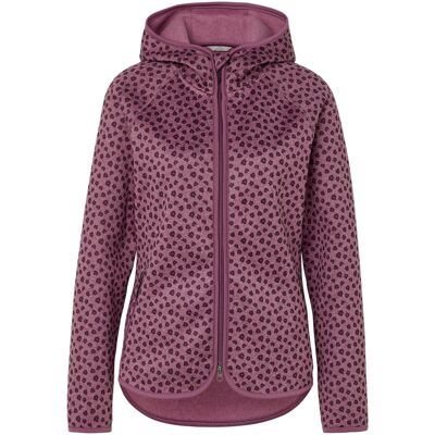 Tchibo - Strickfleecejacke mit Kapuze - Damen - Gr. S - bordeaux/print Tchibo - Strickfleecejacke mit Kapuze - Damen - Gr. S - bordeaux/print