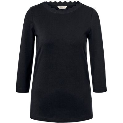 Tchibo - Shirt mit 3/4-Arm - Damen - Gr. S - schwarz Tchibo - Shirt mit 3/4-Arm - Damen - Gr. S - schwarz
