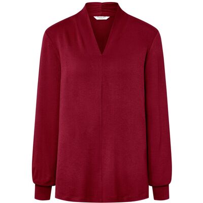 Tchibo - Langarmshirt mit V-Ausschnitt - Damen - Gr. M - bordeaux Tchibo - Langarmshirt mit V-Ausschnitt - Damen - Gr. M - bordeaux