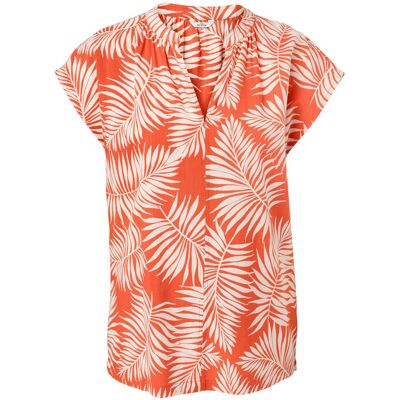 Tchibo - Bedruckte Kurzarmbluse - Damen - Gr. 44 - orange/print Tchibo - Bedruckte Kurzarmbluse - Damen - Gr. 44 - orange/print