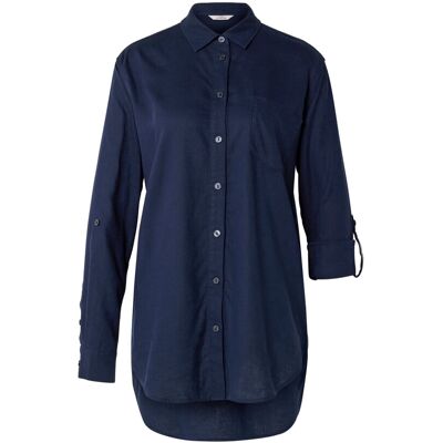 Tchibo - Lange Leinenbluse - Damen - Gr. 36 - dunkelblau Tchibo - Lange Leinenbluse - Damen - Gr. 36 - dunkelblau