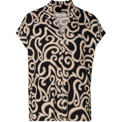 Tchibo - Blusenshirt mit V-Ausschnitt - Damen - Gr. S - schwarz Tchibo - Blusenshirt mit V-Ausschnitt - Damen - Gr. S - schwarz