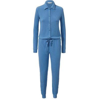 Tchibo - Gerippter Loungeoverall - Damen - Gr. L - blau Tchibo - Gerippter Loungeoverall - Damen - Gr. L - blau