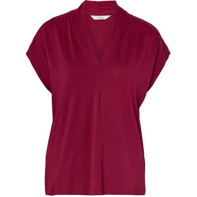 Tchibo - Blusenshirt mit V-Ausschnitt - Damen - Gr. S - dunkelrot Tchibo - Blusenshirt mit V-Ausschnitt - Damen - Gr. S - dunkelrot