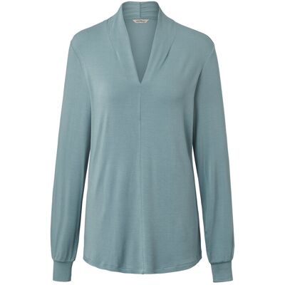 Tchibo - Langarmshirt mit V-Ausschnitt - Damen - Gr. L - blau Tchibo - Langarmshirt mit V-Ausschnitt - Damen - Gr. L - blau