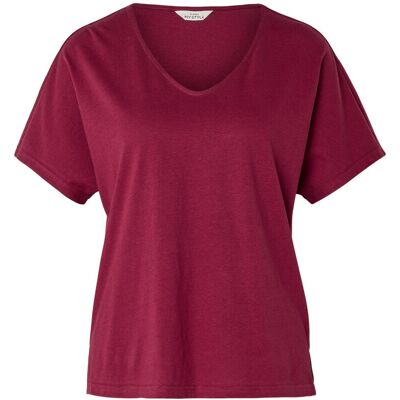 Tchibo - Shirt aus Leinenmix - Damen - Gr. S - dunkelrot Tchibo - Shirt aus Leinenmix - Damen - Gr. S - dunkelrot
