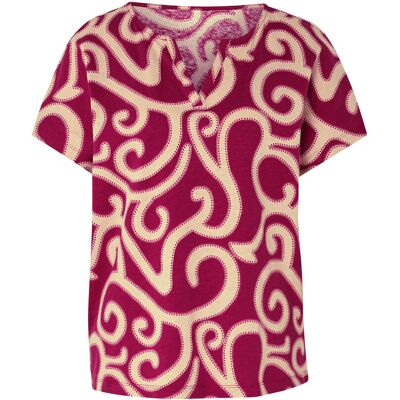 Tchibo - Blusenshirt aus Leinenmix - Damen - Gr. XL - dunkelrot Tchibo - Blusenshirt aus Leinenmix - Damen - Gr. XL - dunkelrot